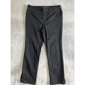 Lauren Jeans Co. Cigarette Slim Pants Jeans Ankle Zip Womens 14 Black